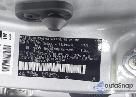 2021 Toyota Highlander Xle из США, поврежденный, VIN 5TDGZRBH3MS544183